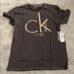 CK One CK jeans taupe t shirt brand new tag